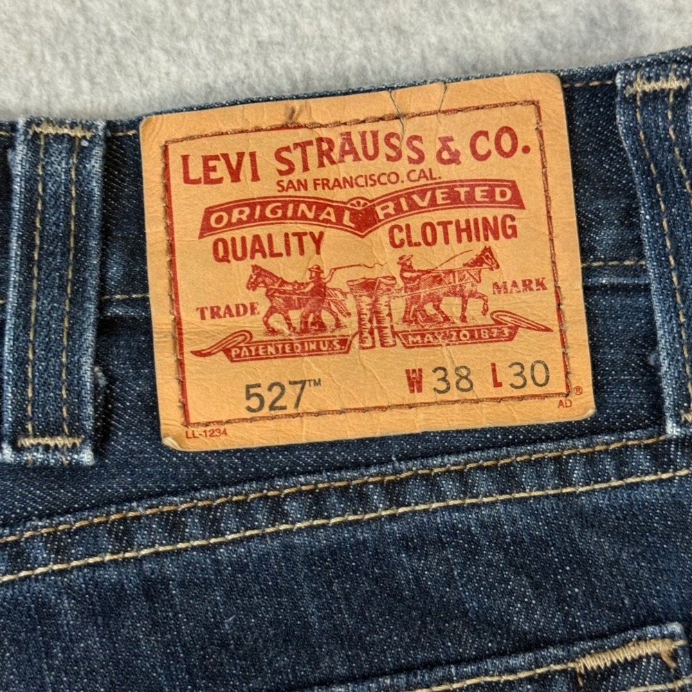 Levis 527 Mens Low Boot Cut Jeans Dark Wash Denim W38‎ L30 - Picture 16 of 16